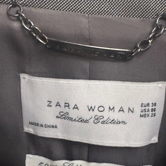 Zara Woman • Limited Edition Silver Blazer Silk and Wool Tailored - Picture 2 of 3